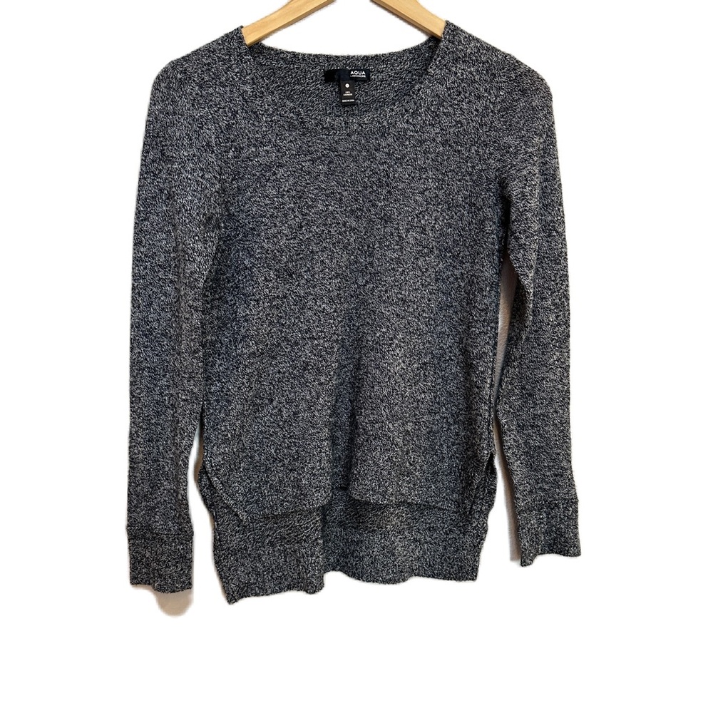 Aqua Cashmere Black‎ White Pullover Cashmere Sweater Long Sleeve Women’s Small
